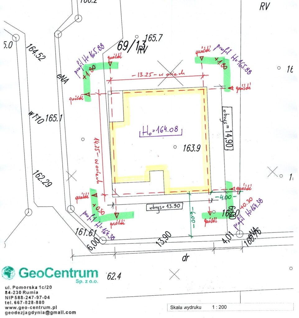 Tyczenie obiektu budowlanego